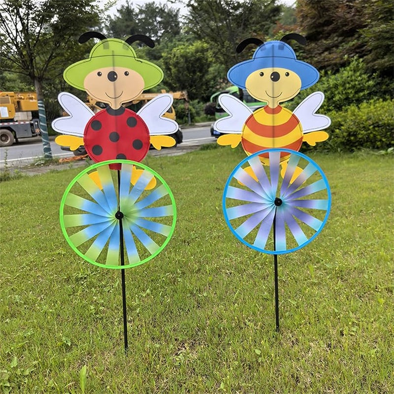 فزاعة خضراء دوارة للرياح ديكور خارجي نسيج مقاوم للعوامل الجوية وتد حديقة للفناء الخارجي - Image 4